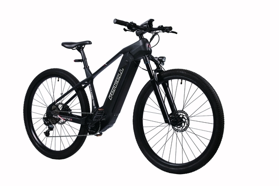 Black Carbon Frame E-powered mountain bike com desempenho de freio de disco hidráulico e capacidade de bateria de 36V 15,6Ah
